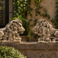 Pair of cast stone lions. USA. 1991. Vintage.