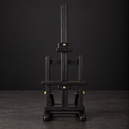 Small black lectern. Pink eucalyptus wood. New.
