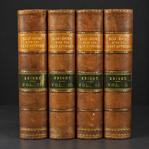 Complete 4-volume set "Half-Hours with the Best Authors" by Charles Knight. New York. 1854–1856. In English. Antique. Shows signs of age.