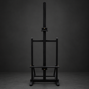 Medium black lectern. Pink eucalyptus wood. New.