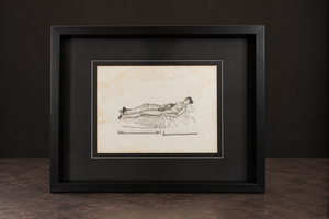 Bandage engraving from "Traité des Bandages" by Gerdy. Paris. 1837. Recent frame. Antique.