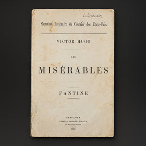 Colección completa en 2 volúmenes de "Les Misérables" de Víctor Hugo. Primera edición neoyorquina en francés de 1862. Con detalles de conservación.
