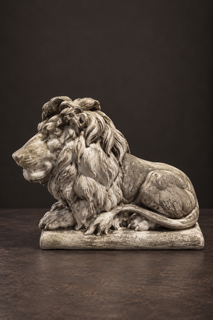 Par de leones de piedra colada.USA. Año 1991. Vintage.