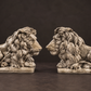 Pair of cast stone lions. USA. 1991. Vintage.