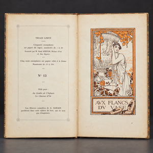 Book "Aux Flancs du Vase" by Albert Samain. Paris. Deluxe edition, 1912. In French. Antique. Shows signs of age.