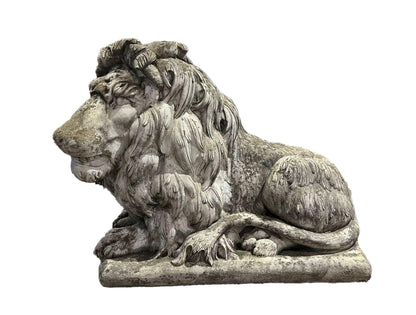 Par de leones de piedra colada.USA. Año 1991. Vintage.