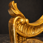 Louis XV screen in carved giltwood with gold leaf and mirrors. Late 19th century. Antique.