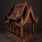 Thai wooden spirit house. Ca. 1990. Vintage.