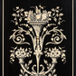 Ebonized wood sideboard with bone inlay. Renaissance Revival style. Ca. 1870. Antique. Shows signs of age.