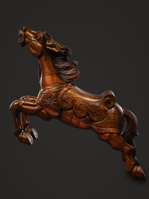 Caballo de carrusel tallado a mano. Siglo XX. Vintage.