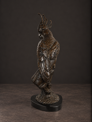 Escultura de guacamaya en bronce patinado. S. XX. Carl Kauba. Vintage.