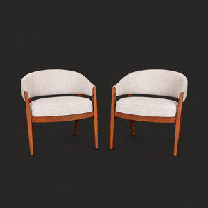 Set de dos sillas Mid Century. Retapizadas. Vintage.