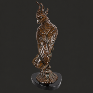 Escultura de guacamaya en bronce patinado. S. XX. Carl Kauba. Vintage.