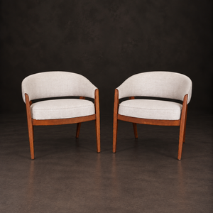 Set de dos sillas Mid Century. Retapizadas. Vintage.