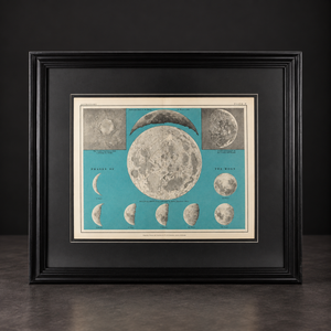 Gráfico de la Luna. Edimburgo. Año 1903. Antiguo. Marco reciente.