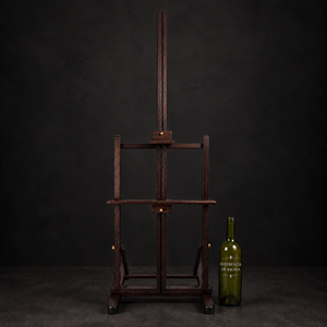 Medium-large brown lectern. Pink eucalyptus wood. New.