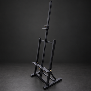 Medium black lectern. Pink eucalyptus wood. New.