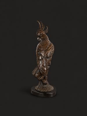 Escultura de guacamaya en bronce patinado. S. XX. Carl Kauba. Vintage.
