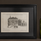 Architectural engraving "Coupe et profil pris sur la largeur du bâtiment". Paris. 1737. Antique. Recent frame.