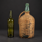 Botellón de vidrio soplado con cestería  Ca 1950