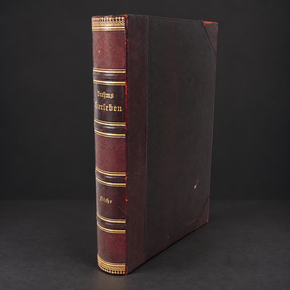 Book "Brehms Tierleben" (Brehm's Life of Animals), Volume VIII, by Alfred Edmund Brehm. 1893. In German. Antique. Illustrated. Shows signs of age.