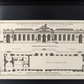 Architectural engraving "Élévation de la façade de l'orangerie du côté de ses jardins". Paris. 1737. Antique. Recent frame.