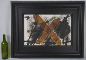 Litografía reproducción de Antoni Tapies. Año 1972. Marco reciente. Vintage.