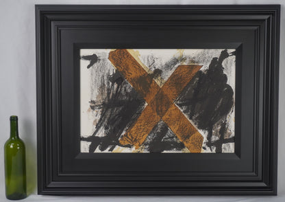 Litografía reproducción de Antoni Tapies. Año 1972. Marco reciente. Vintage.