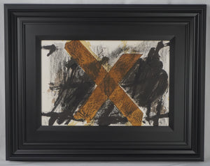 Litografía reproducción de Antoni Tapies. Año 1972. Marco reciente. Vintage.