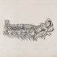 Grabado de vendaje del libro "Traité des Bandajes" de Gerdy, Paris. Año 1837. Marco reciente. Antiguo.