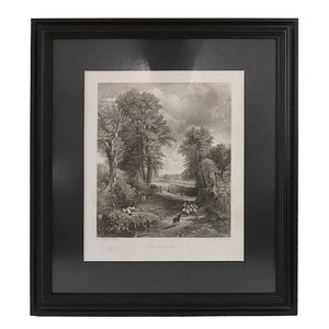 Grabado "The corn field" del libro "Tesoros de Inglaterra" de J. Vernon Whitaker, USA. Año 1881. Antiguo. Marco reciente.