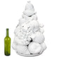 Frutero de cerámica vidriada blanca. Estilo Blanc de Chine. Ca. 1950. Vintage.