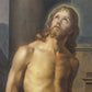 Pintura Cristo atado a la columna Óleo sobre tela S XIX Marco 113 x 91 cm