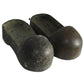 Lastres de bronce para botas de buzo con pátina verdosa natural. Ca. 1900. Antiguo.