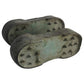 Lastres de bronce para botas de buzo con pátina verdosa natural. Ca. 1900. Antiguo.