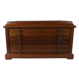 Caja coleccionador para monedas en madera de segunda mitad del siglo XX. Vintage.