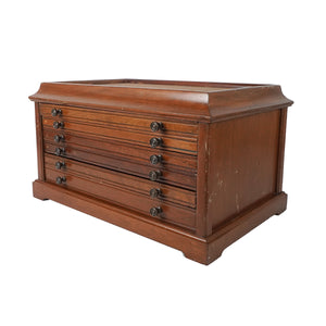 Caja coleccionador para monedas en madera de segunda mitad del siglo XX. Vintage.