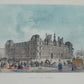 Grabado coloreado "HOTEL DE VILLE" de Adolphe Rouargue. Siglo XX.  Con marco reciente. Antiguo.