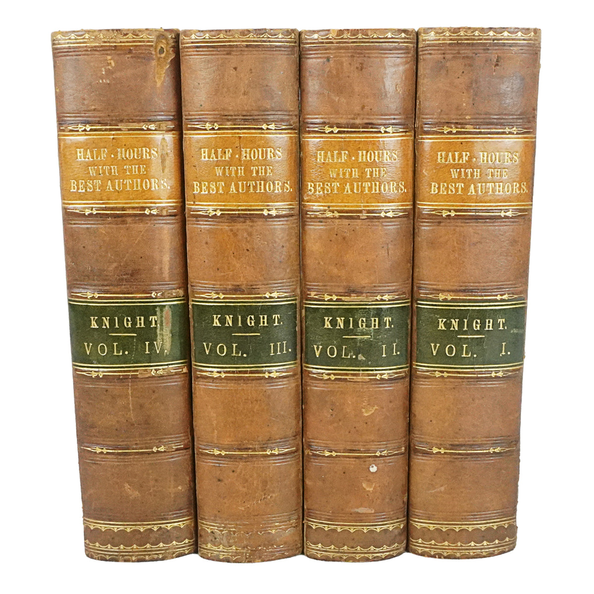 Colección completa en 4 volumenes de "Half-Hours with the best authors" de Charles Knight. New York. Años 1854-1856. Idioma inglés. Antiguo. Con detalles de conservación.