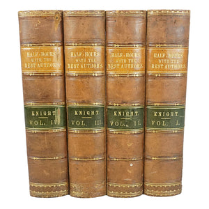 Colección completa en 4 volumenes de "Half-Hours with the best authors" de Charles Knight. New York. Años 1854-1856. Idioma inglés. Antiguo. Con detalles de conservación.
