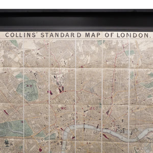 Mapa de Londres de Edward Stanford. Litografía coloreada a mano. Año 1875. Marco reciente. Antiguo.