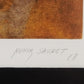 Engraving "Parcas" by Nunik Sauret. 1988. Recent frame. Vintage.