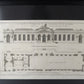 Grabado arquitectura "Elevation de la facade de l'o rangerie du côte de ses jardines" París. Año 1737. Antiguo. Marco reciente.