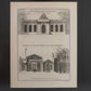 Grabado de arquitectura "Decoration de la facade du Cóté du Fer á Cheval" París. Año 1737. Antiguo. Marco reciente.