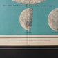 Gráfico de la Luna. Edimburgo. Año 1903. Antiguo. Marco reciente.