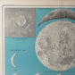 Gráfico de la Luna. Edimburgo. Año 1903. Antiguo. Marco reciente.