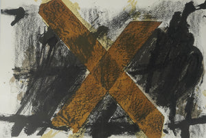 Litografía reproducción de Antoni Tàpies. Año 1972. Marco reciente. Vintage.