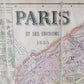 Map "Paris et ses environs 1884". 1884. Recent frame. Antique.