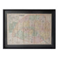 Mapa "París et ses environs 1884". Año 1884.  Con marco reciente. Antiguo.