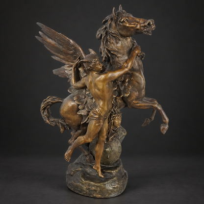 Escultura Pegaso antimonio siglo XIX